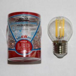 Лампа LED Right Hausen Filament шар 6W E27 4000K HN-265040