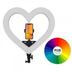 Кольцевая LED лампа 48см 48W в форме сердца 3 режима свечения + RGB Color Heart BX-34 