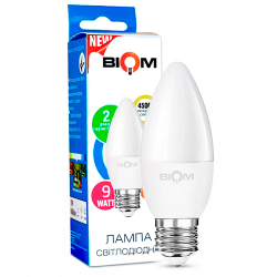 Светодиодная лампа Biom BT-588 C37 9W E27 4500К матовая