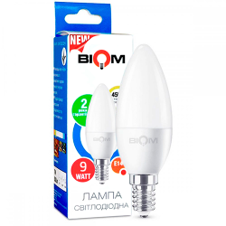 Светодиодная лампа Biom BT-589 C37 9W E14 4500К матовая