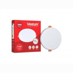 Круглий світлодіодний врізний світильник "без рамки" Vestum 24W 4100K 1-VS-5507