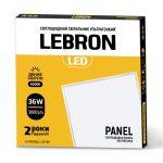 Светодиодная панель LEBRON LED ультратонкая L-PS-UP 36W 595х595мм 6200K 3000LM 120° с блоком питания (00-16-39)