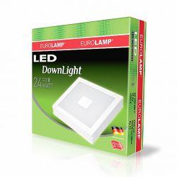 Світлодіодний світильник EUROLAMP квадратний накладний Downlight NEW 24W 4000K LED-NLS-24/4(C)