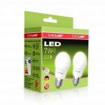 Набор светодиодных ламп EUROLAMP A50 7W E27 3000K акция "1 + 1" MLP-LED-A50-07272(E)