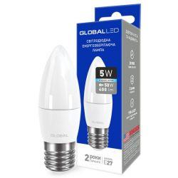 LED лампа GLOBAL C37 CL-F 5W яскраве світло 220V E27 AP (1-GBL-132)