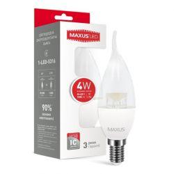 LED лампа MAXUS C37 CL-T 4W яскраве світло 220V E14 (1-LED-5316)