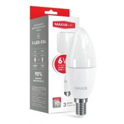LED лампа MAXUS C37 6W яркий свет 220V E14  (1-LED-534)