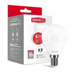 LED лампа MAXUS G45 F 4W мягкий свет 220V E14 (1-LED-5411)