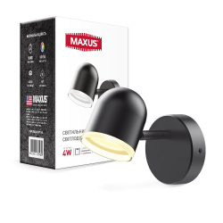 Светодиодный светильник MAXUS 4W 4100K черный (1-MSL-10441-CB)