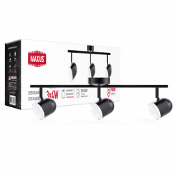 Светодиодный светильник MAXUS 12W 4100K черный (3-MSL-11241-CB)