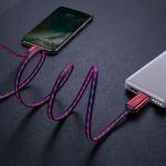 Кабель для зарядки Baseus Glowing Charging USB 2.0 for iPhone iPad Fast Charger 1м 2.4A Red (CALLG-09)