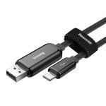 Кабель для зарядки Baseus Glowing Charging USB 2.0 for iPhone iPad Fast Charger 1м 2.4A Black (CALLG-01)