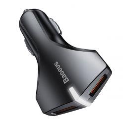 Автомобільний зарядний пристрiй BASEUS Quick Charge 3.0 Dual USB Car Charger 2 USB 3A Black