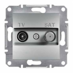 Розетка TV-SAT проходная алюминиевый (ASFORA)