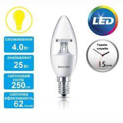 Лампа світлодіодна Philips LEDcandle ND E14 4-25W 230V 2700K B35 CL