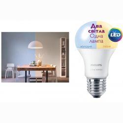 Лампа світлодіодна Philips LED Scene Switch E27 9.5-60W 3000K/6500K 230V A60