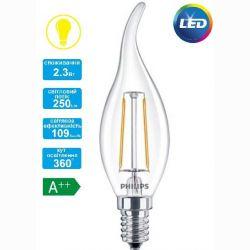 Лампа светодиодная декоративная Philips LED Fila ND E14 2.3-25W 2700K 230V BA35 1CT APR