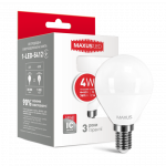 LED лампа MAXUS G45 F 4W яркий свет 220V E14 (1-LED-5412)