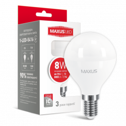 LED лампа MAXUS G45 F 8W 4100K 220V E14 (1-LED-5416)
