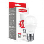 LED лампа MAXUS G45 6W яскраве світло 220V E27 (1-LED-542)