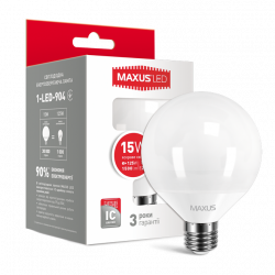 LED лампа MAXUS G95 15W 3000K 220V E27 (1-LED-903)