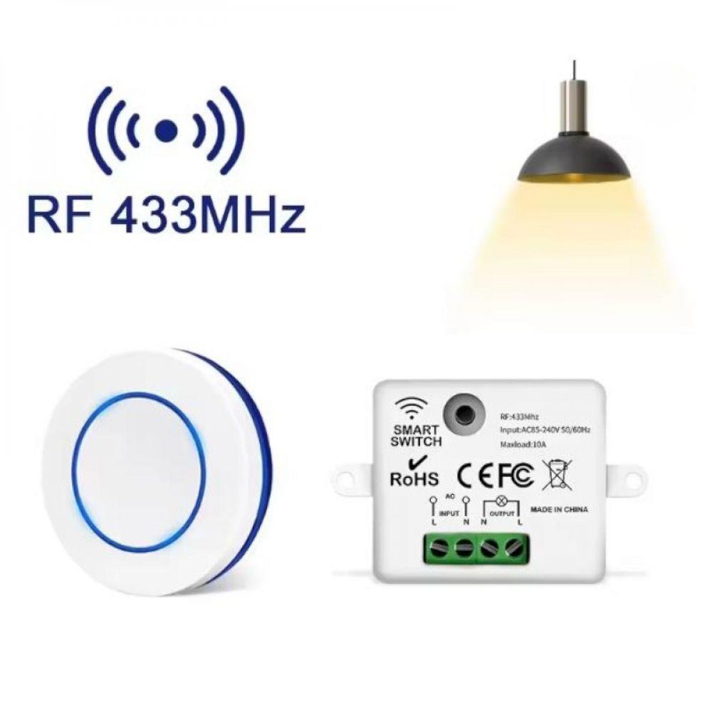 Реле-выключатель 10А с пультом-кнопкой (1 шт) дистанционного управления RF 433 мГц Реле-выключатель 10А с пультом-кнопкой (1 шт) дистанционного управления RF 433 мГц