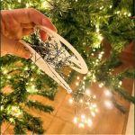 Гірлянда світлодіодна роса мішура 50м, зелений провід 1500 led, теплий білий