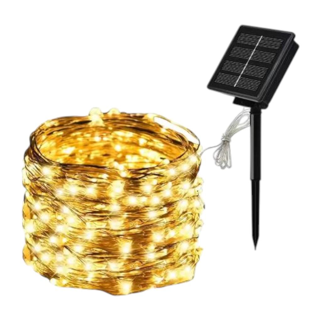 Гірлянда світлодіодна на сонячній батареї 100Led\12 м Теплий білий