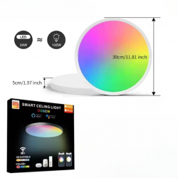 Потолочный светильник 30 см Tuya WiFi smart Led 220V Bluetooth белый 