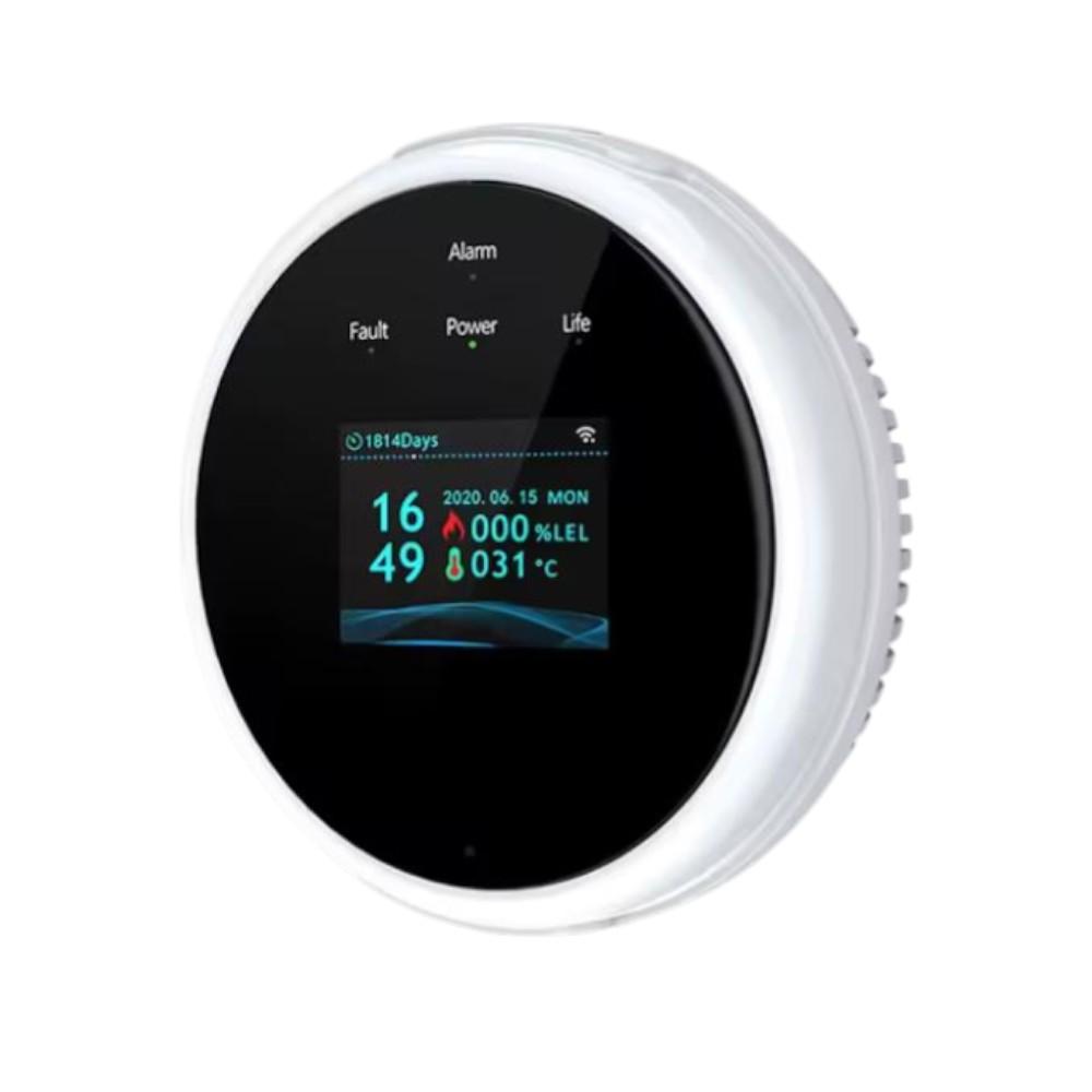 Умный WiFi детектор вытока газа с дисплеем, белый Умный WiFi детектор вытока газа с дисплеем, белый
